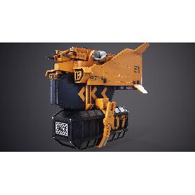 3D Sci-Fi Cargo Loader Spaceship Military Edition model